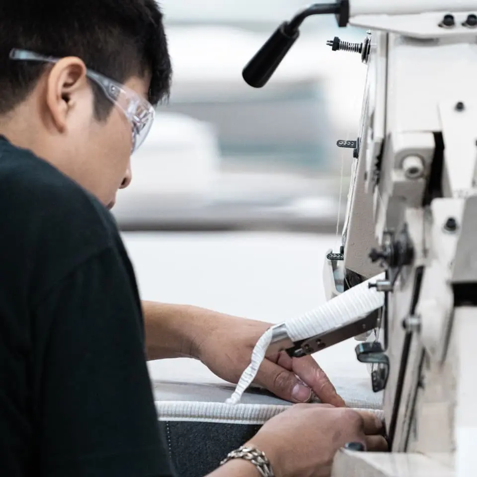 Factory stitching detail